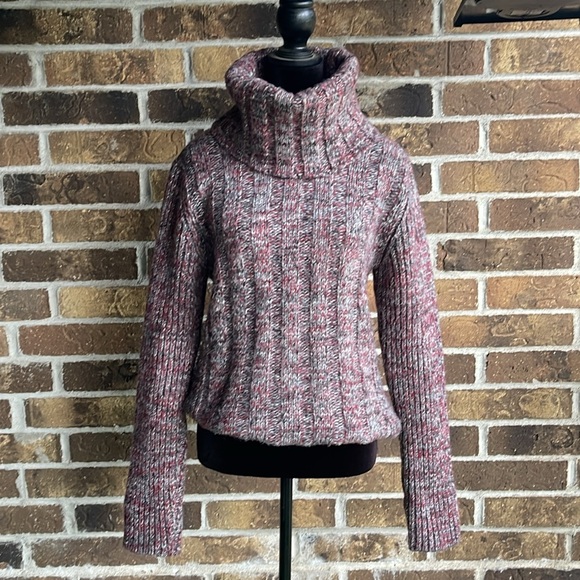 See By Chloe Mauve Chunky Knit Turtleneck Wool Mohair Sweater